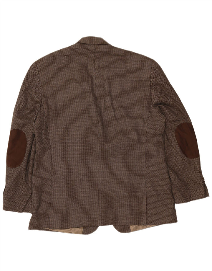 IZOD Męska marynarka zapinana na 2 guziki UK 44 2XL Brązowa wiskoza w prążki