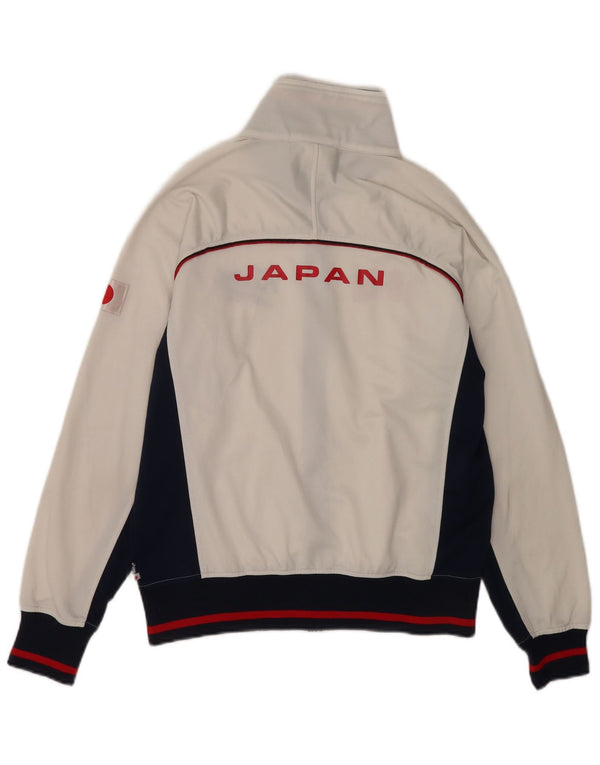 Asics Mens Graphic Tracksuit Top Jacket Medium White Colourblock