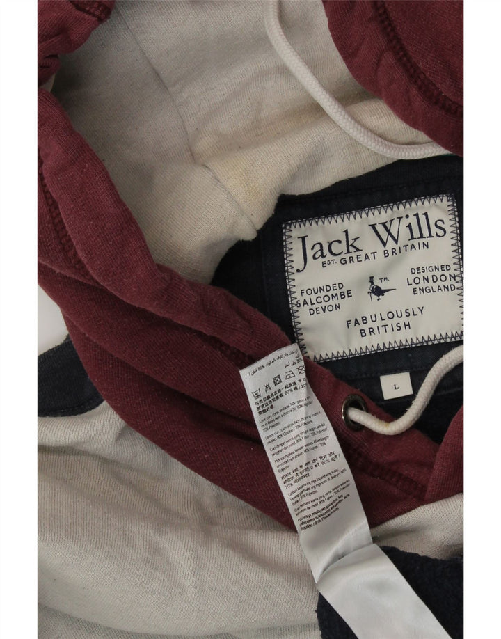 Męski sweter z kapturem i grafiką JACK WILLS, duży, wielokolorowy, z blokami kolorów