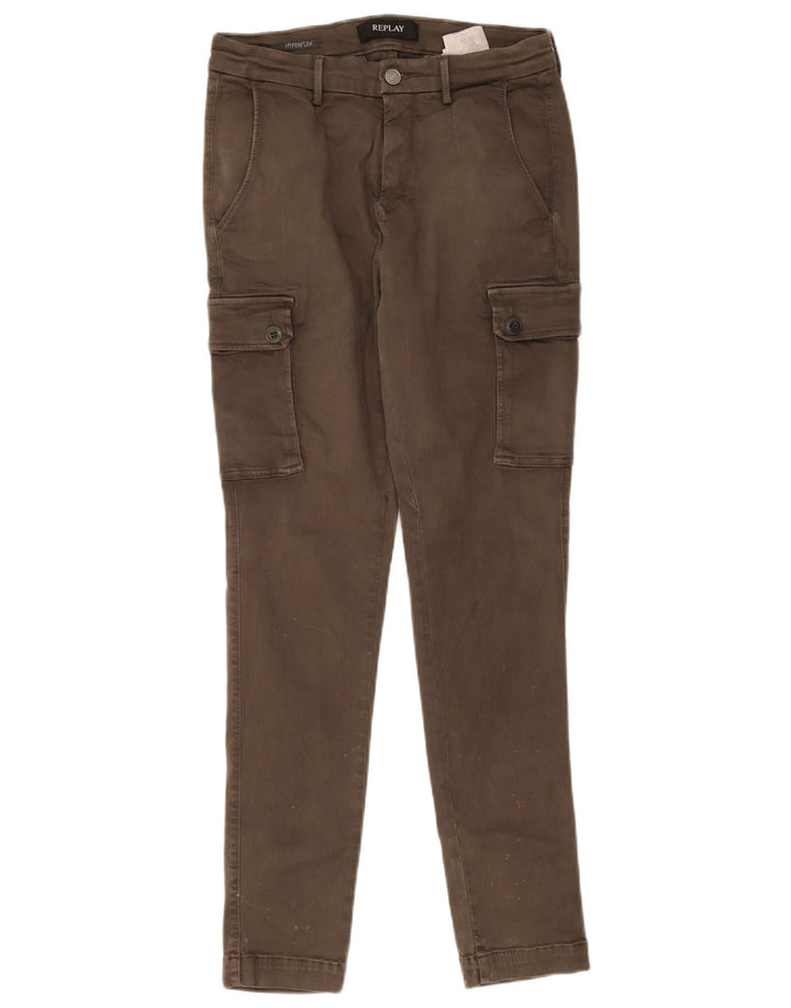 Męskie spodnie cargo Replay W29 L29, bawełna khaki