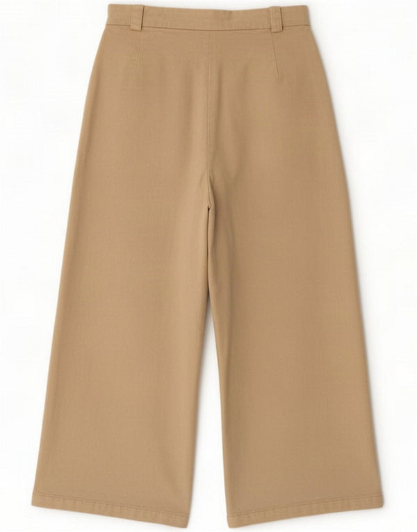 Marella Womens High Waist Wide Leg Cropped Jeans UK 12 Medium W30 L24 Beige