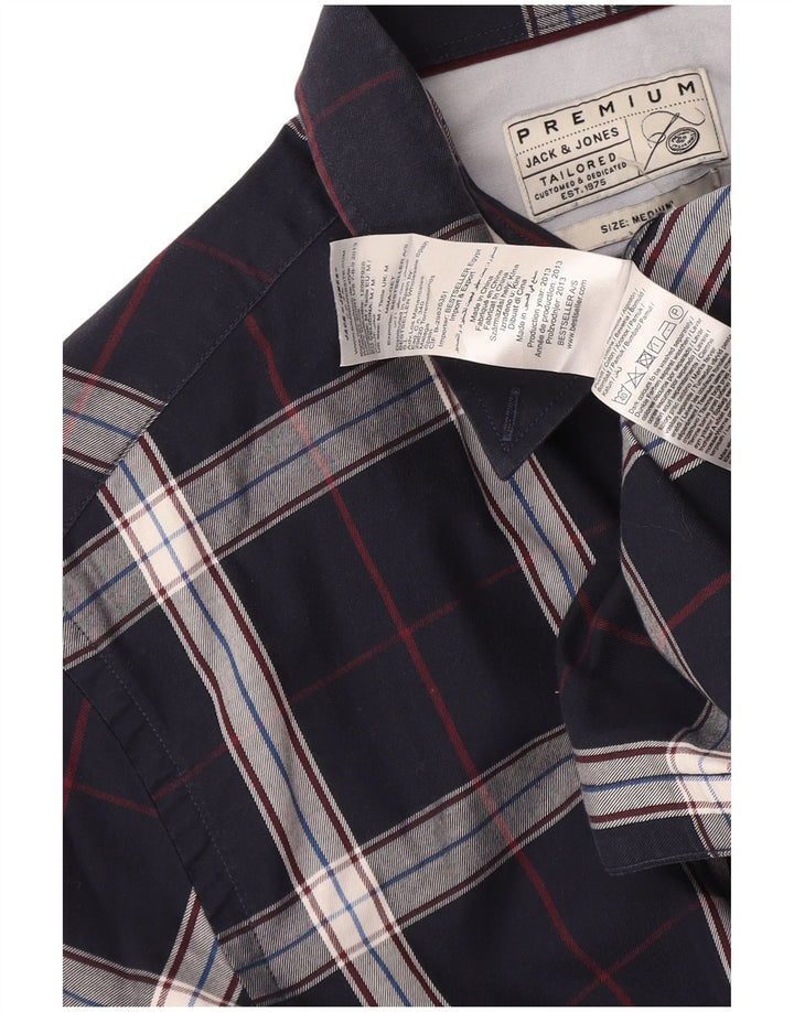 Koszula męska Jack & Jones, bawełniana, w średnią granatową kratkę