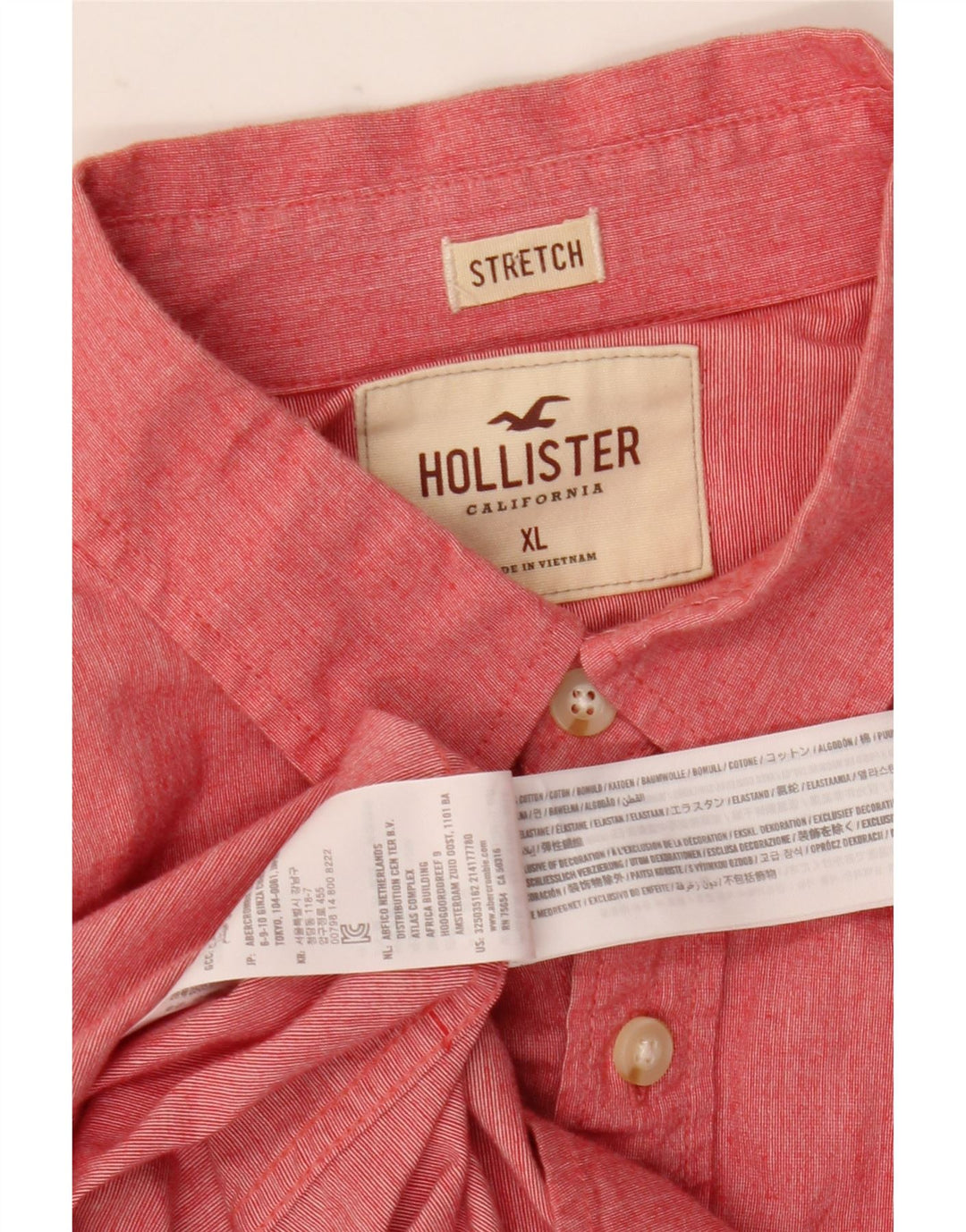 Koszula męska HOLLISTER XL, czerwona, bawełniana