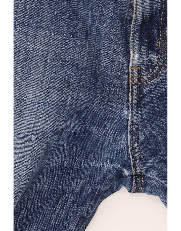 Damskie jeansy Wrangler Texas Stretch w trudnej sytuacji, proste W32 L32, niebieska bawełna