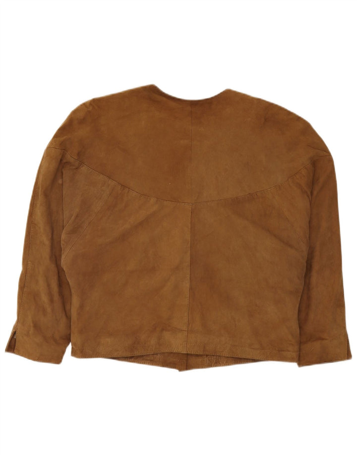 Vintage damska marynarka zapinana na 4 guziki UK 16, duża brązowa