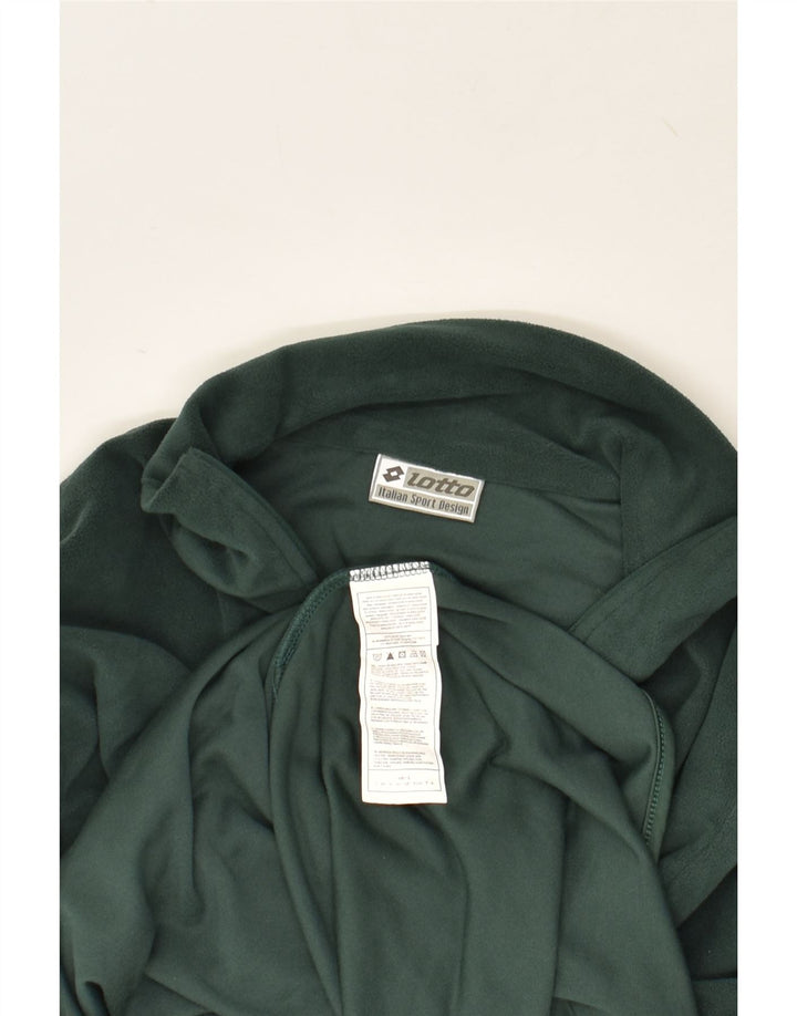 LOTTO Mens Zip Neck Fleece Jumper UK 40/42 Medium Green Polyester Vintage Lotto and Second-Hand Lotto from Messina Hembry 