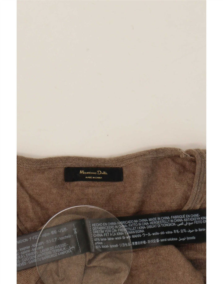 Sweter damski Massimo Dutti z okrągłym dekoltem UK 10, mały brązowy