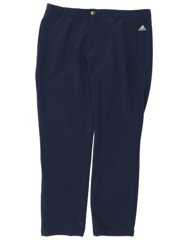Męskie proste spodnie chino ADIDAS W38 L32 granatowy poliester