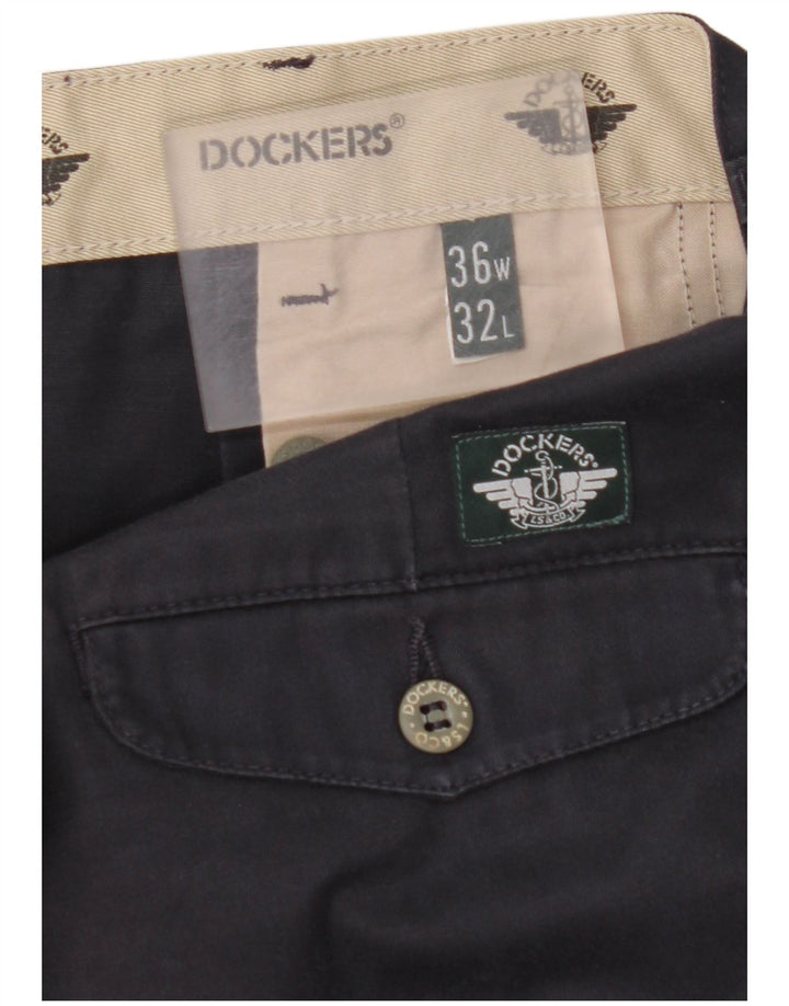DOCKERS Męskie spodnie chino w kolorze khaki W36 L32 Granatowa bawełna
