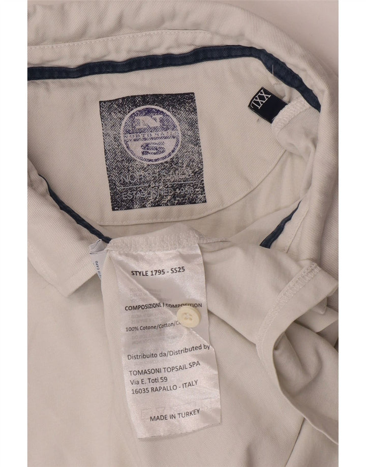 Męska koszulka polo North Sails z grafiką, 2XL, biała, bawełniana