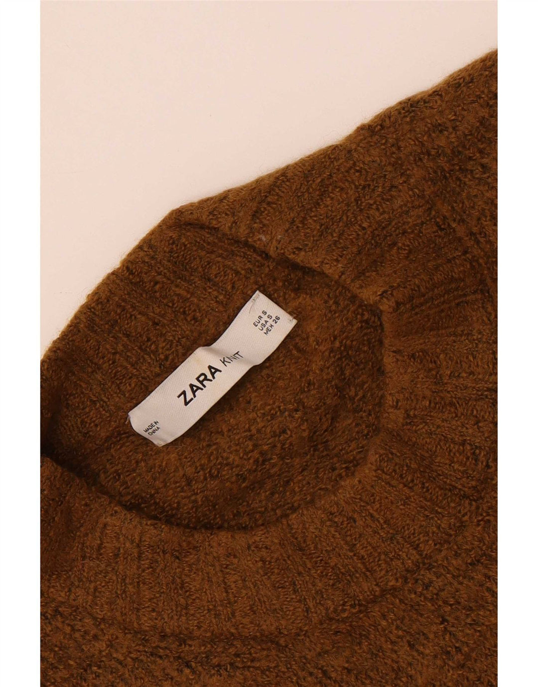 Damski sweter oversize z okrągłym dekoltem Zara UK 10 Small Khaki