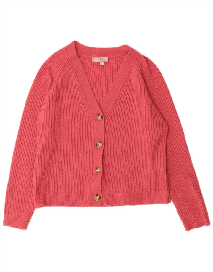 HOBBS Womens Cardigan Sweater UK 14 Medium Pink Polyester