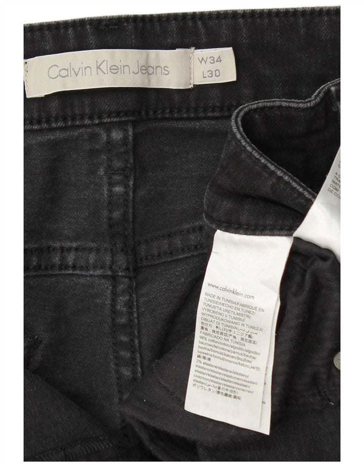 Jeansy męskie CALVIN KLEIN W34 L30, czarne, bawełniane