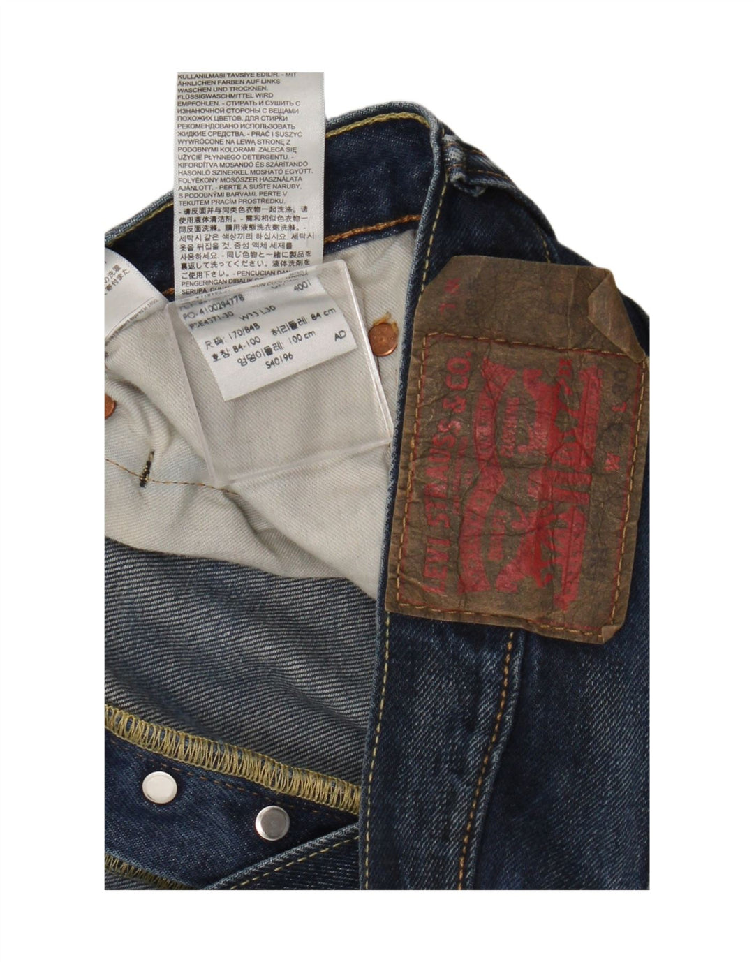 Męskie proste dżinsy Levi's W33 L30 Granatowa bawełna