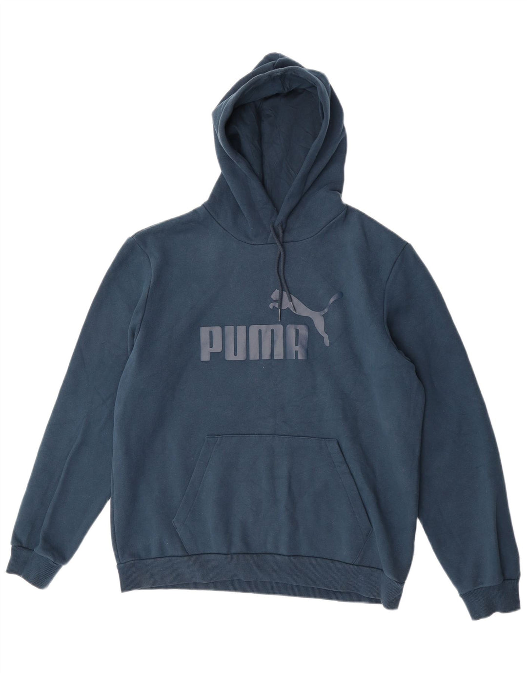 Męski sweter z kapturem Puma z grafiką, duży, niebieski, bawełniany
