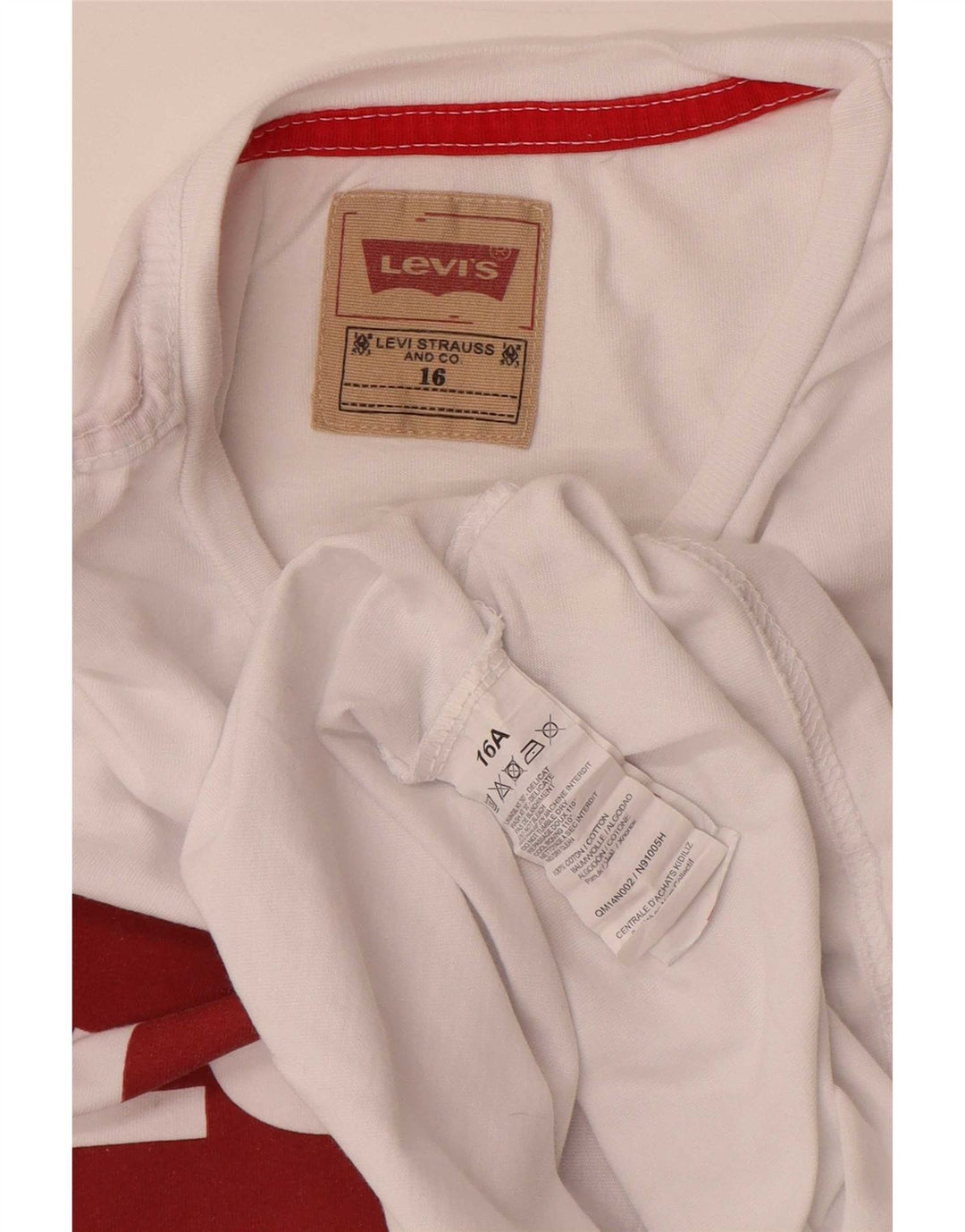 Chłopięcy top z grafiką Levi's z długim rękawem 15-16 lat, biała bawełna