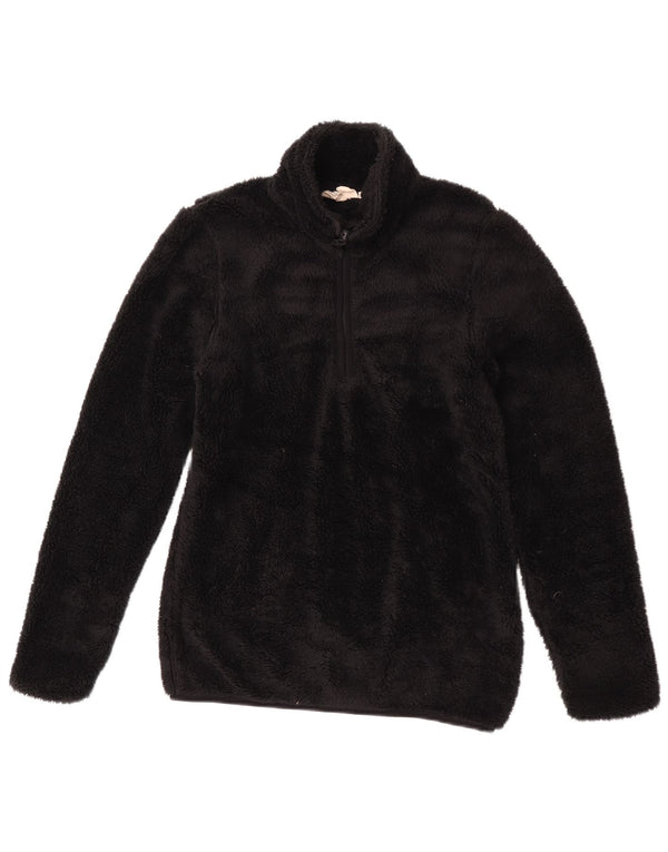 Damski sweter polarowy Mountain Warehouse z zamkiem błyskawicznym, UK 8, mały, czarny poliester