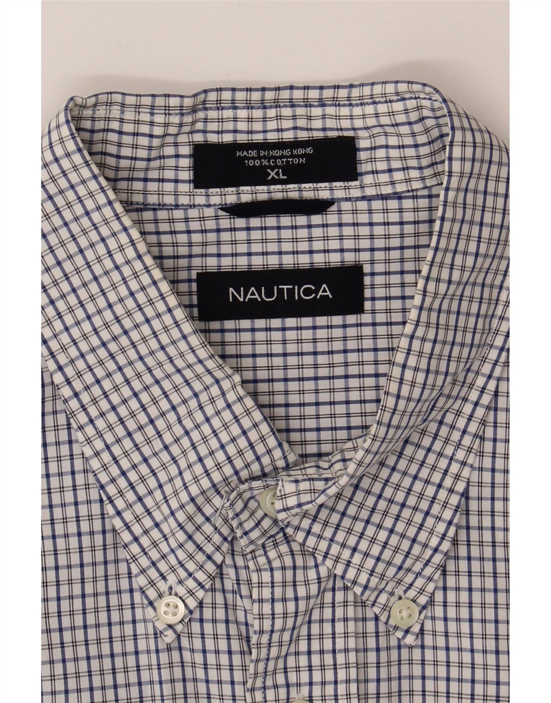 NAUTICA Mens Shirt XL Grey Check Cotton Vintage Nautica and Second-Hand Nautica from Messina Hembry 