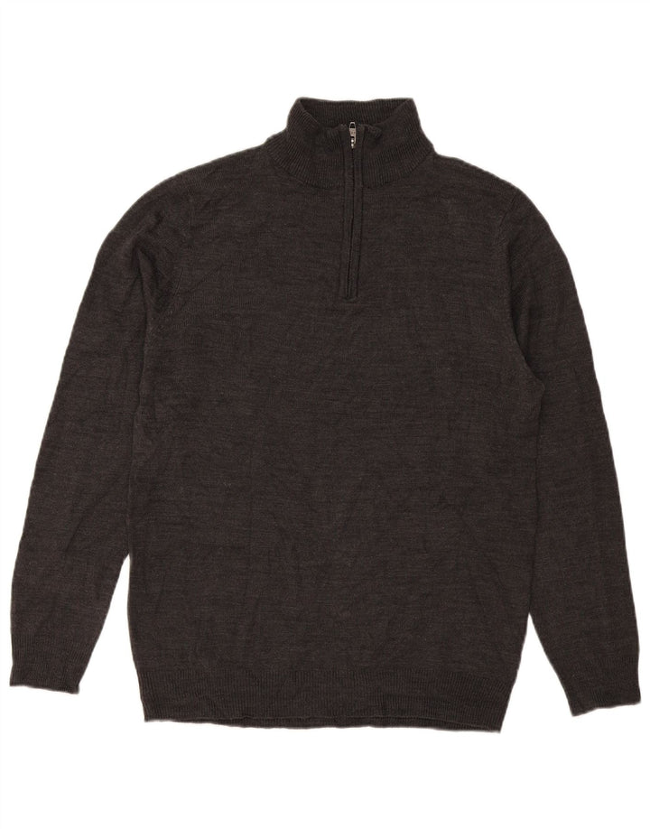 Męski sweter zapinany na zamek French Connection, duży, szary, akrylowy