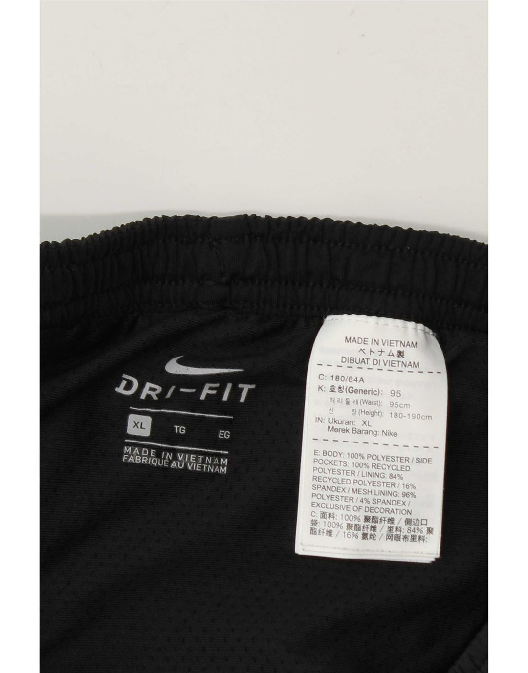 Męskie spodenki sportowe Nike Dri Fit XL, czarne, poliestrowe