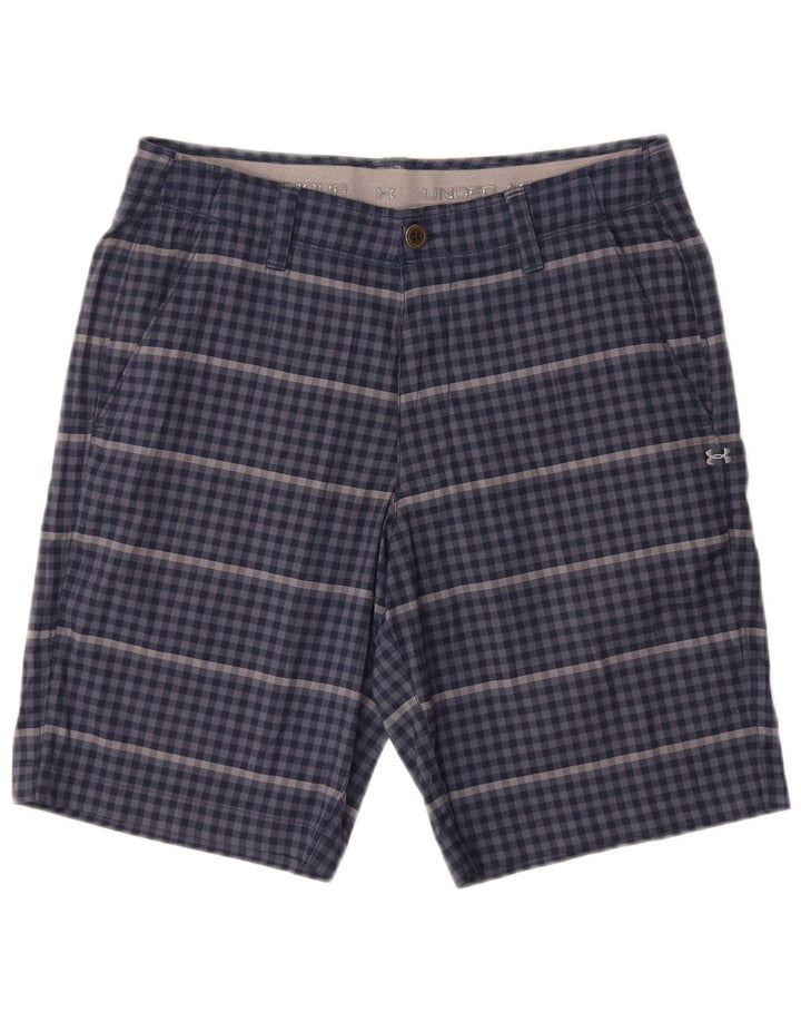 Męskie spodenki Chino Under Armour W32, średni niebieski, poliester w kratkę