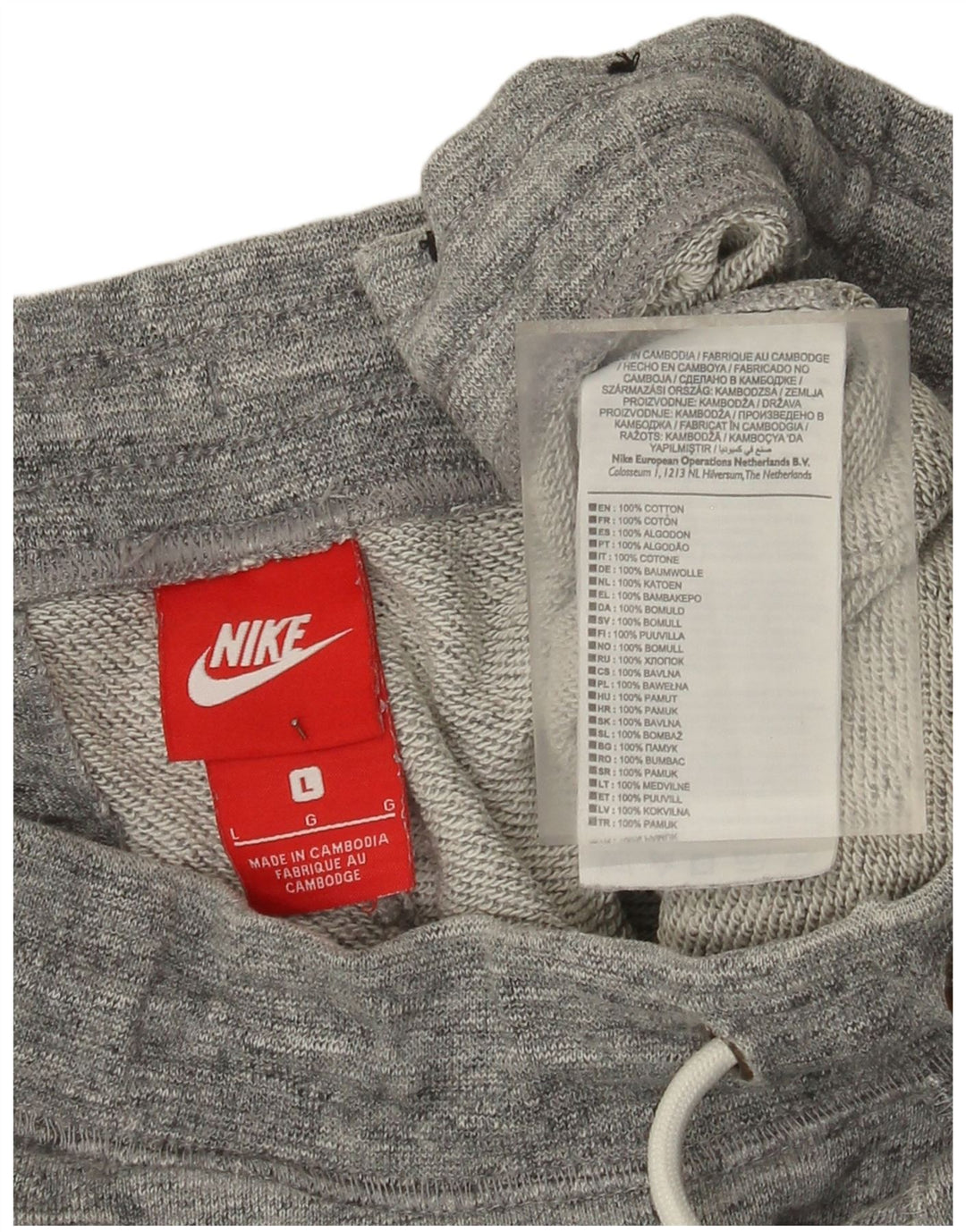 Męskie spodenki sportowe Nike, duże, szare, bawełniane w cętki