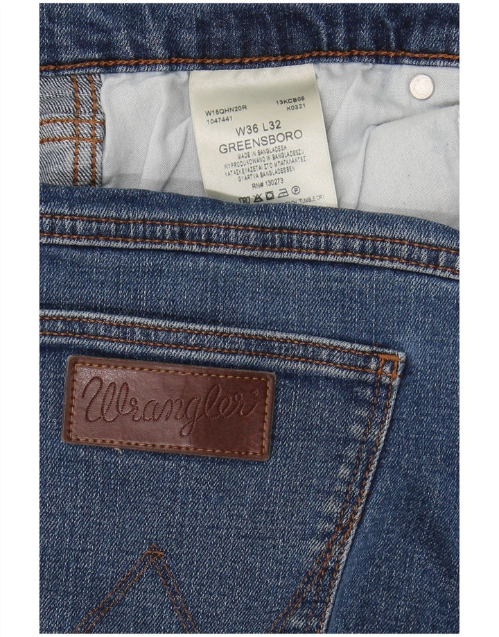 WRANGLER Męskie jeansy Greensboro Slim W36 L32 Niebieskie bawełniane