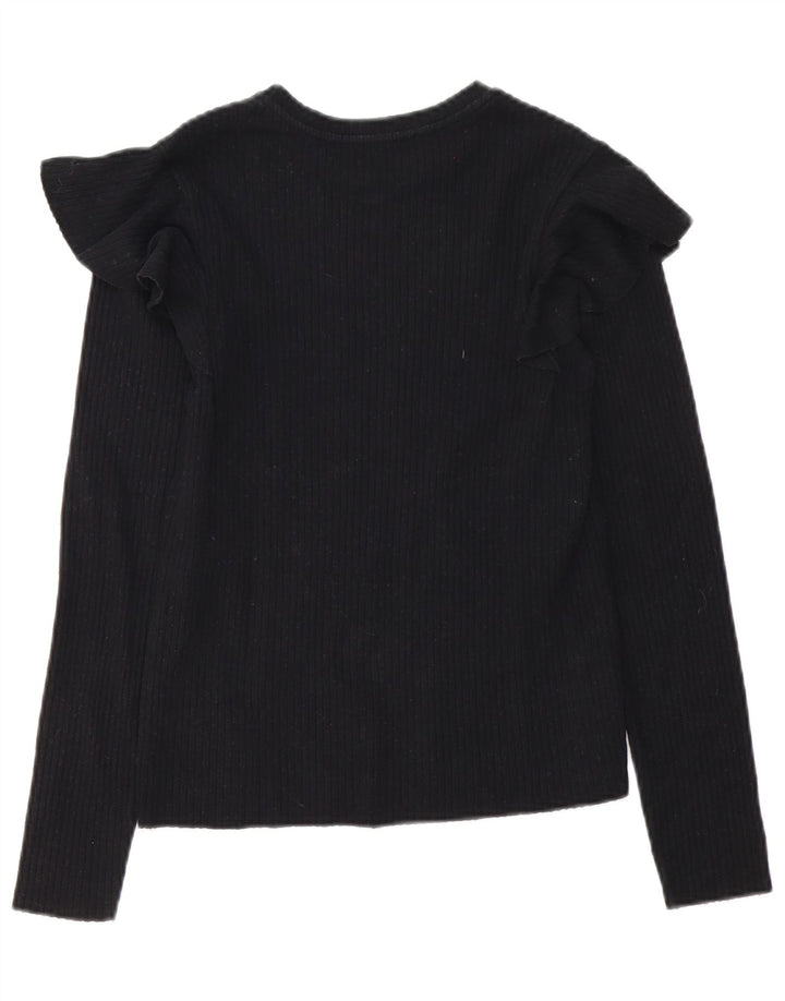 Zara Damska Bluzka Top UK 12 Średnia Czarna
