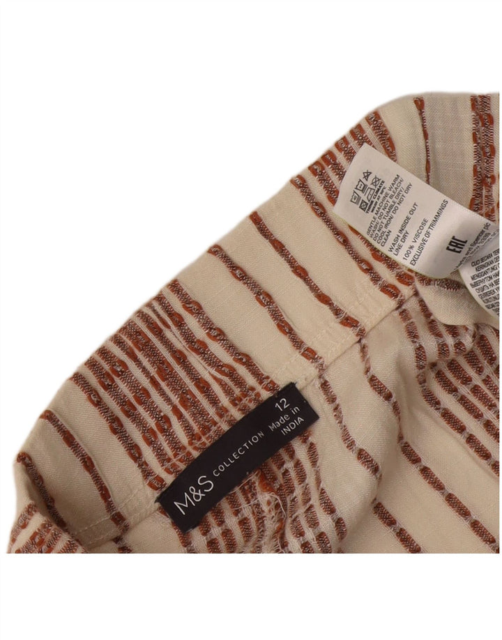 Szorty damskie Marks & Spencer UK 12 Medium W32, wiskoza w białe paski