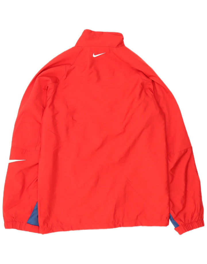 Męska kurtka przeciwdeszczowa Nike Graphic UK 36, mała, czerwona, poliestrowa z blokami kolorów