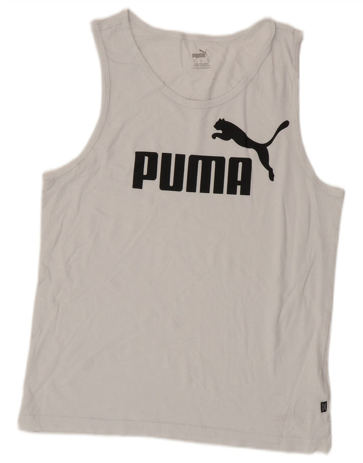 Damska kamizelka z grafiką Puma UK 14 Średnia biała bawełna