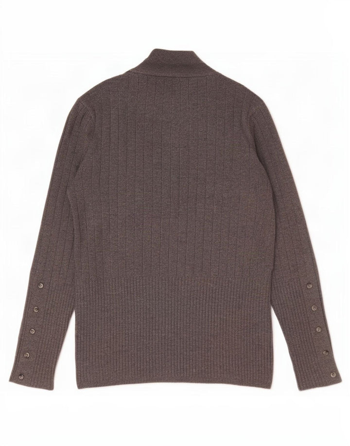 Marks & Spencer Damski sweter z golfem UK 12 Średni szary wiskoza