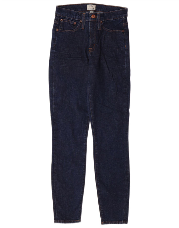 J. CREW Damskie jeansy obcisłe z wysokim stanem W26 L29 Granatowe, bawełniane