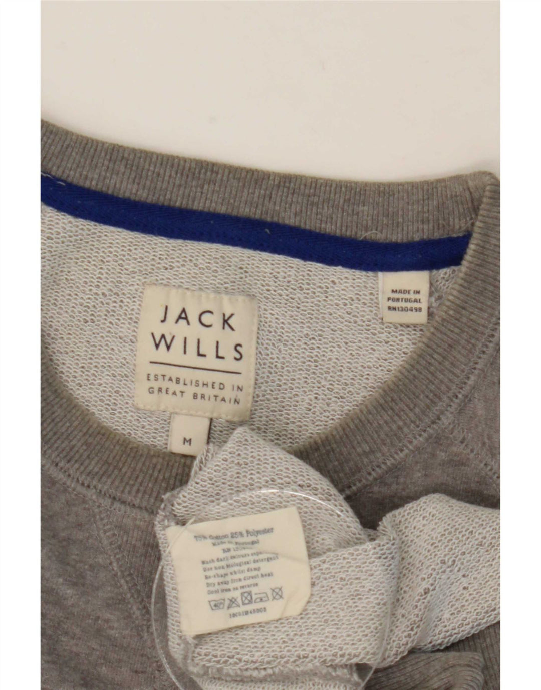 Męska bluza z grafiką Jack Wills, średnio szara, nakrapiana bawełna
