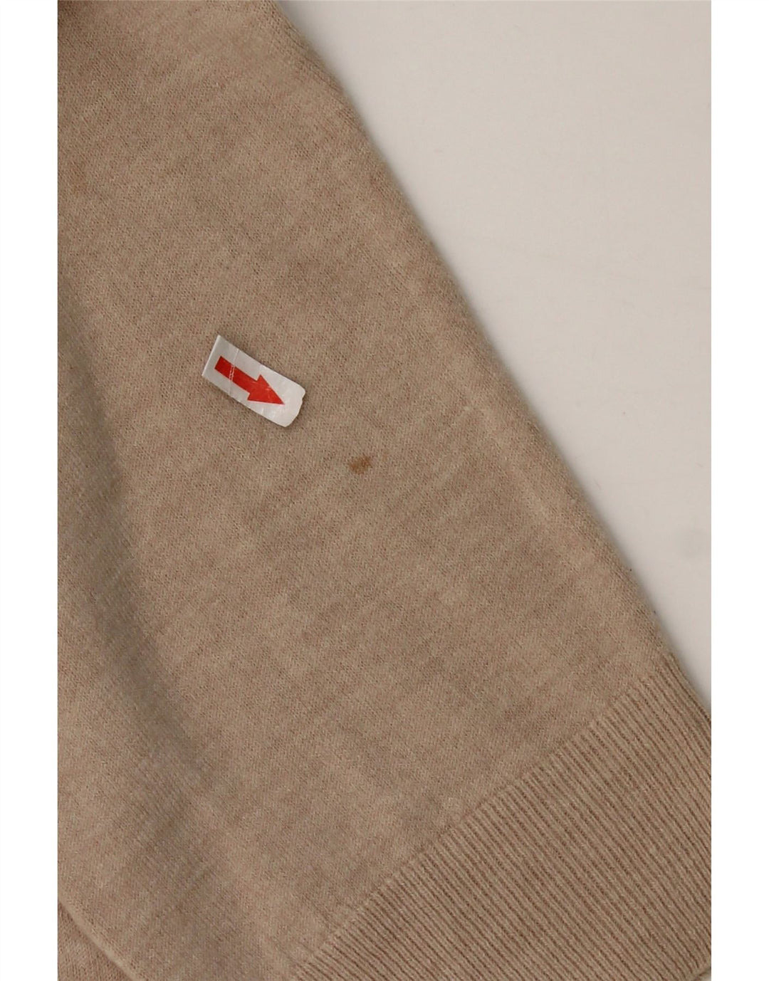 Marks & Spencer Męski sweter o regularnym kroju z dekoltem w kształcie litery V, 2XL, beżowy, akrylowy