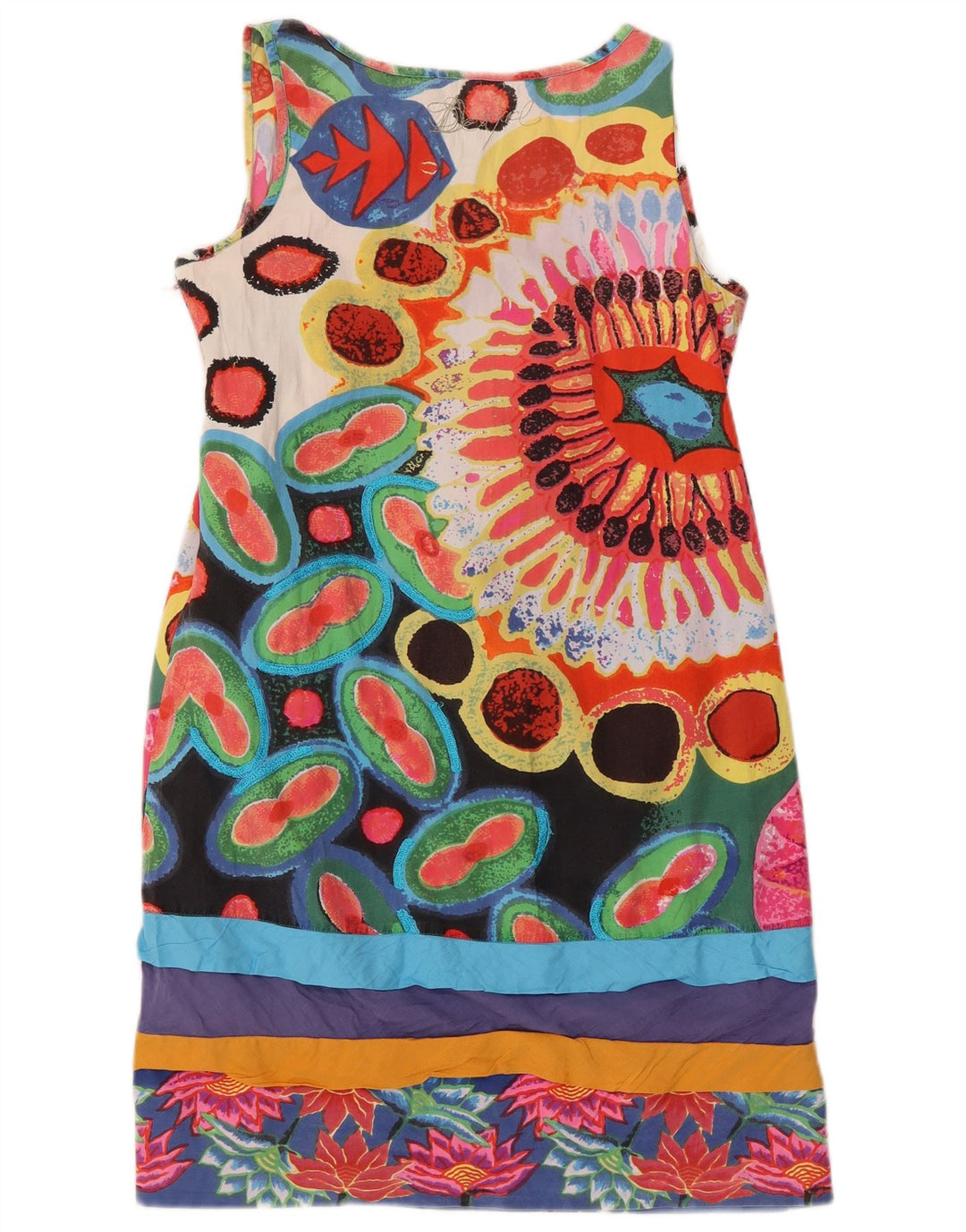 Desigual damska graficzna sukienka typu shift EU 40, średnia, wielokolorowa w kwiaty