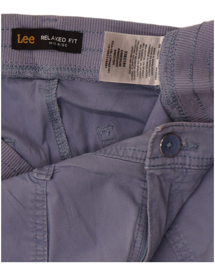 Damskie spodnie Capri Lee ze średnim stanem i luźnym krojem US 8 Medium W32 L21 Niebieskie