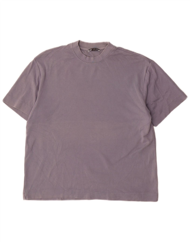 T-shirt męski Zara, bawełniany, średni niebieski