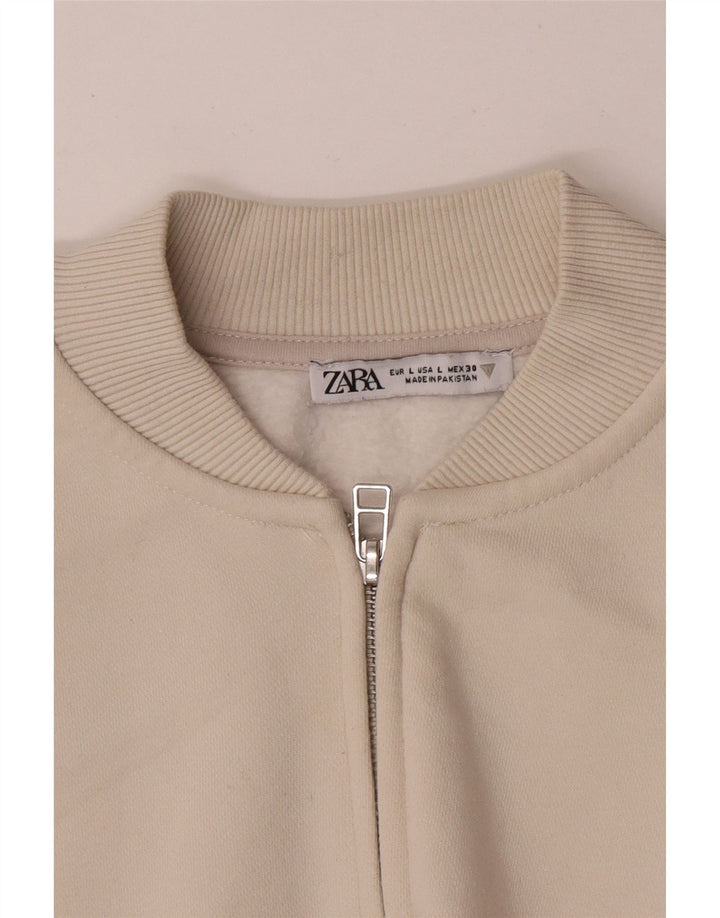 Damska kurtka dresowa oversize Zara UK 16, duża, beżowa