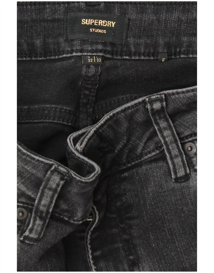 Damskie jeansy Studio Flared SUPERDRY W32 L32 Szara bawełna