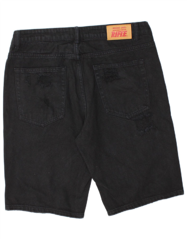 Męskie spodenki jeansowe Rifle w trudnej sytuacji IT 48 Medium W32, czarna bawełna