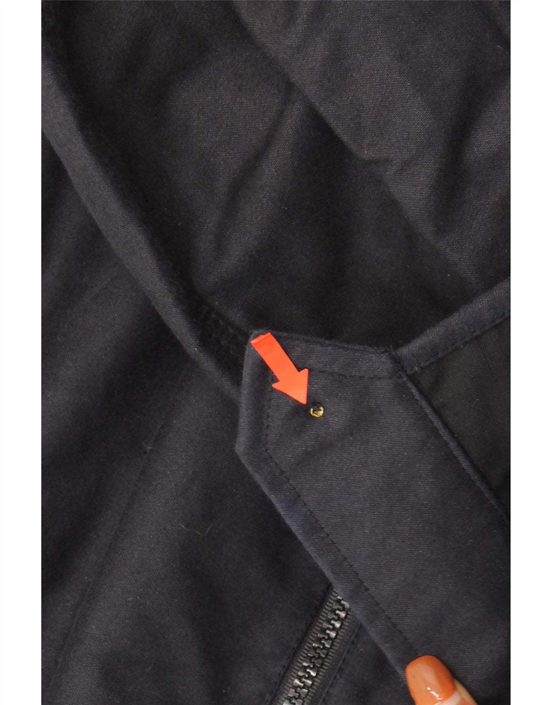 VINTAGE Mens Bomber Jacket IT 50 Large Navy Blue Cotton Vintage Vintage and Second-Hand Vintage from Messina Hembry 