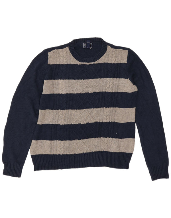 Damski sweter z okrągłym dekoltem Chaps UK 18 XL, bawełniany w granatowe paski