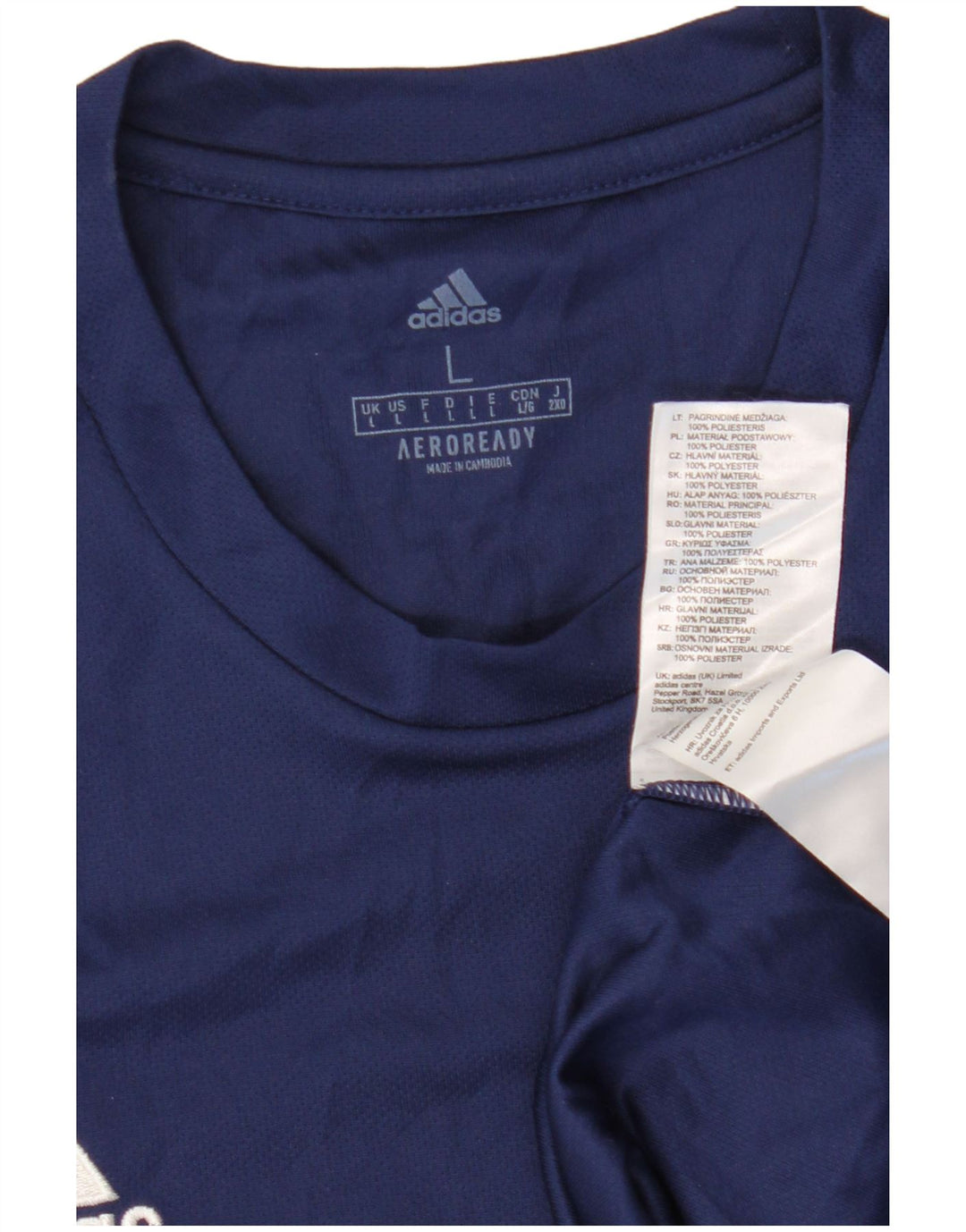 Adidas Męska Koszulka Aeroready Duży Granatowy Poliester