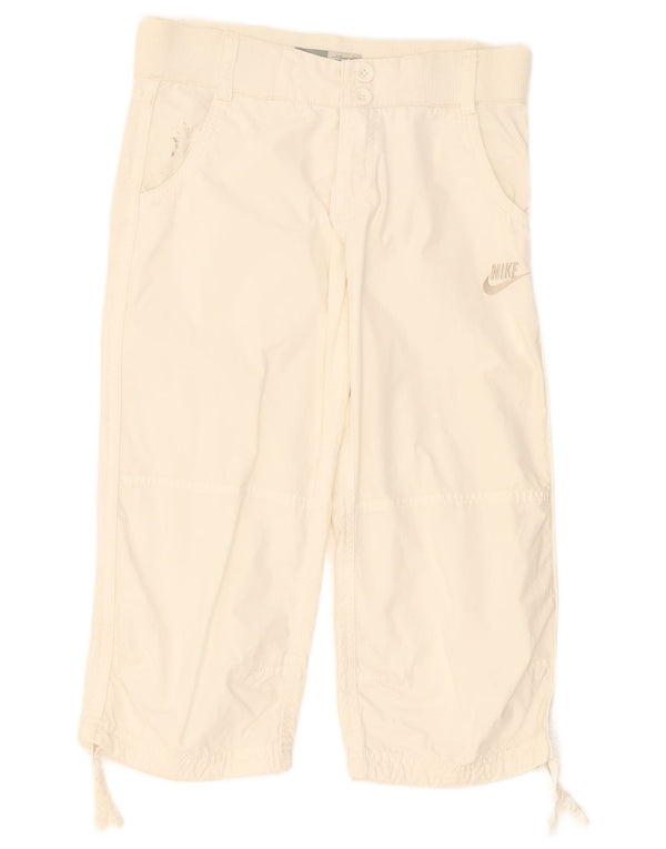 Nike Womens Capri Trousers UK 6 XS W32 L20 White Cotton