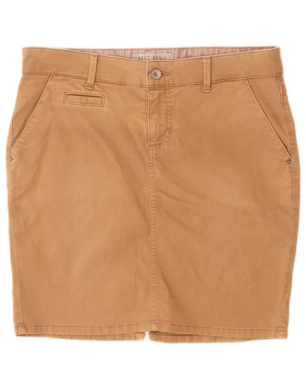 Guess Damska mini spódniczka W29 Średni beż, bawełna