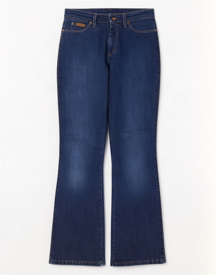 Damskie jeansy Wrangler Curve Flared W30 L32 Niebieskie bawełniane