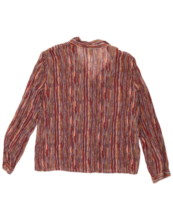 Damska bluzka koszulowa w stylu vintage IT 54 3XL w wielokolorowe paski
