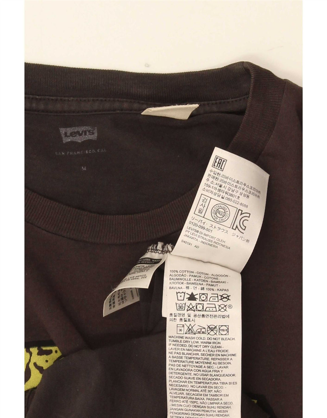 Męska koszulka z grafiką Levi's, średnia szara bawełna