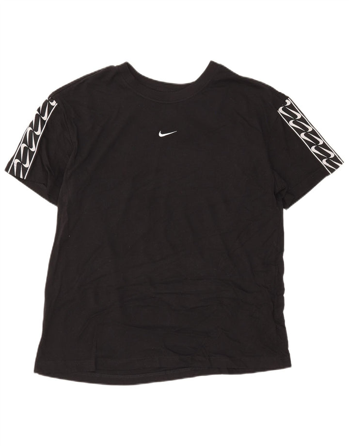 Męski T-shirt z grafiką Nike, średni czarny, bawełniany